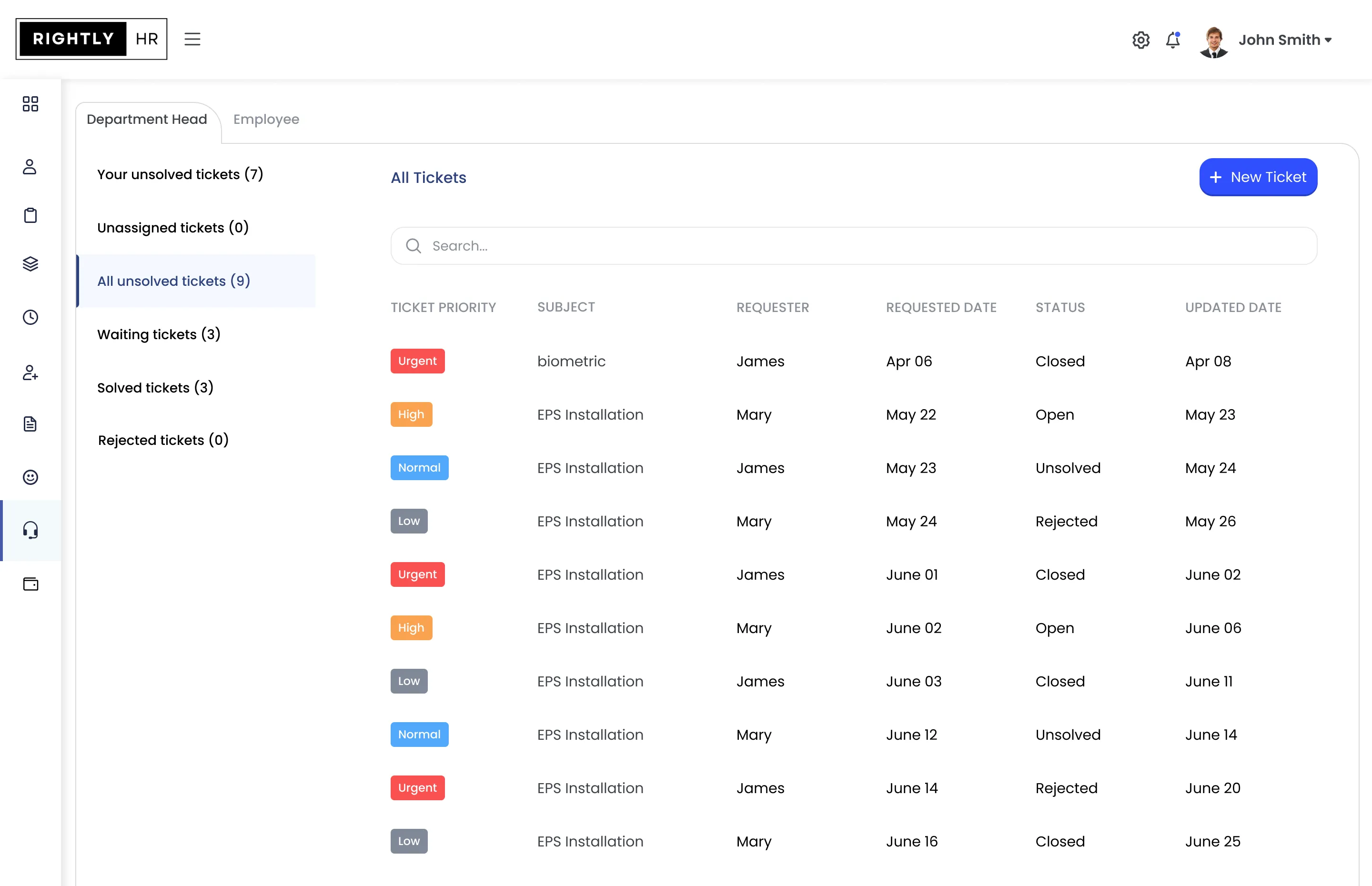 Dashboard mockup
